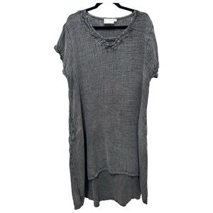 Paper Lace High Low Cotton Textured Tunic Dress – Relaxed Fit XL
